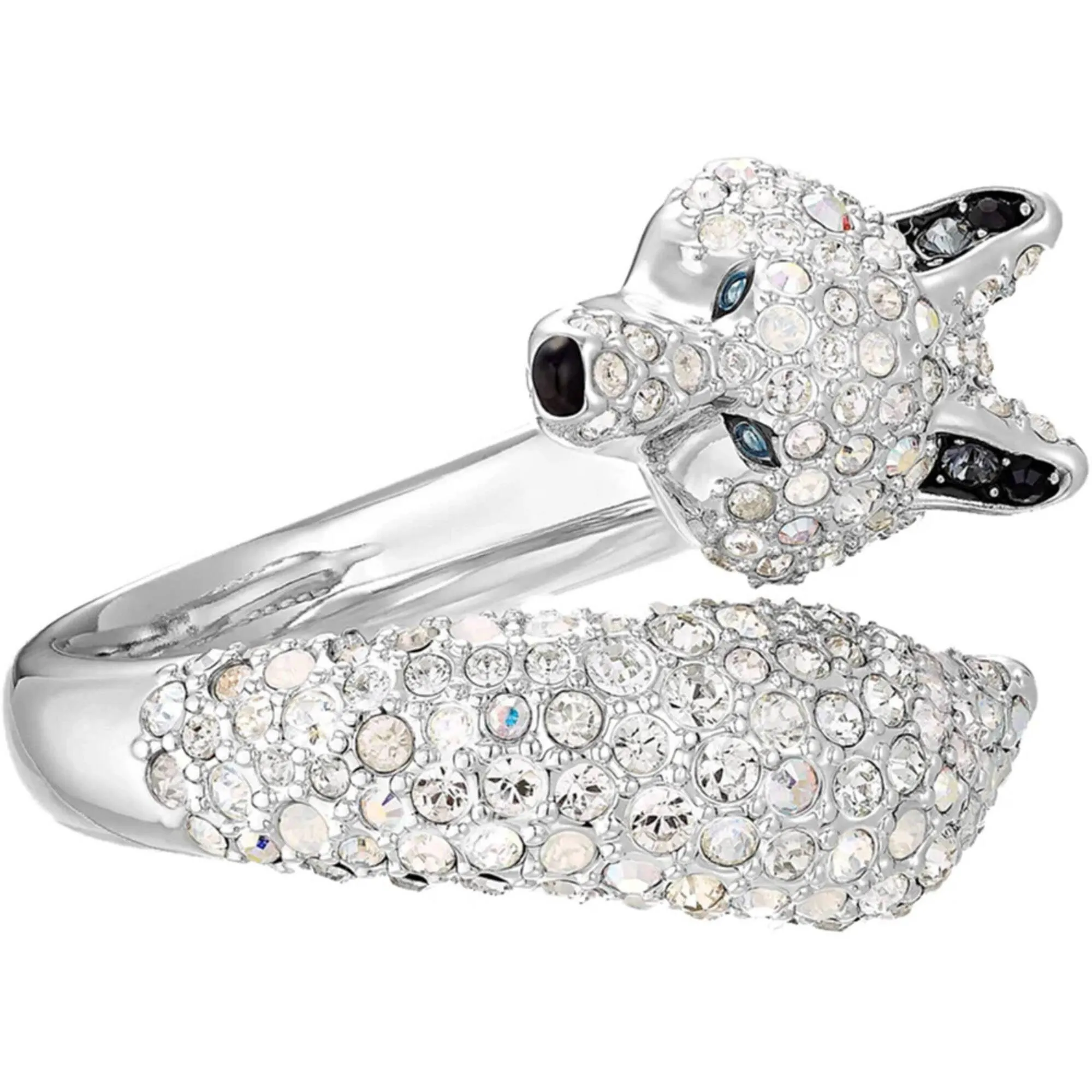 Swarovski Jewelry Swarovski Women's Ring - Polar Bestiary Crystal Pave Wolf Cocktail Silver | 5515095
