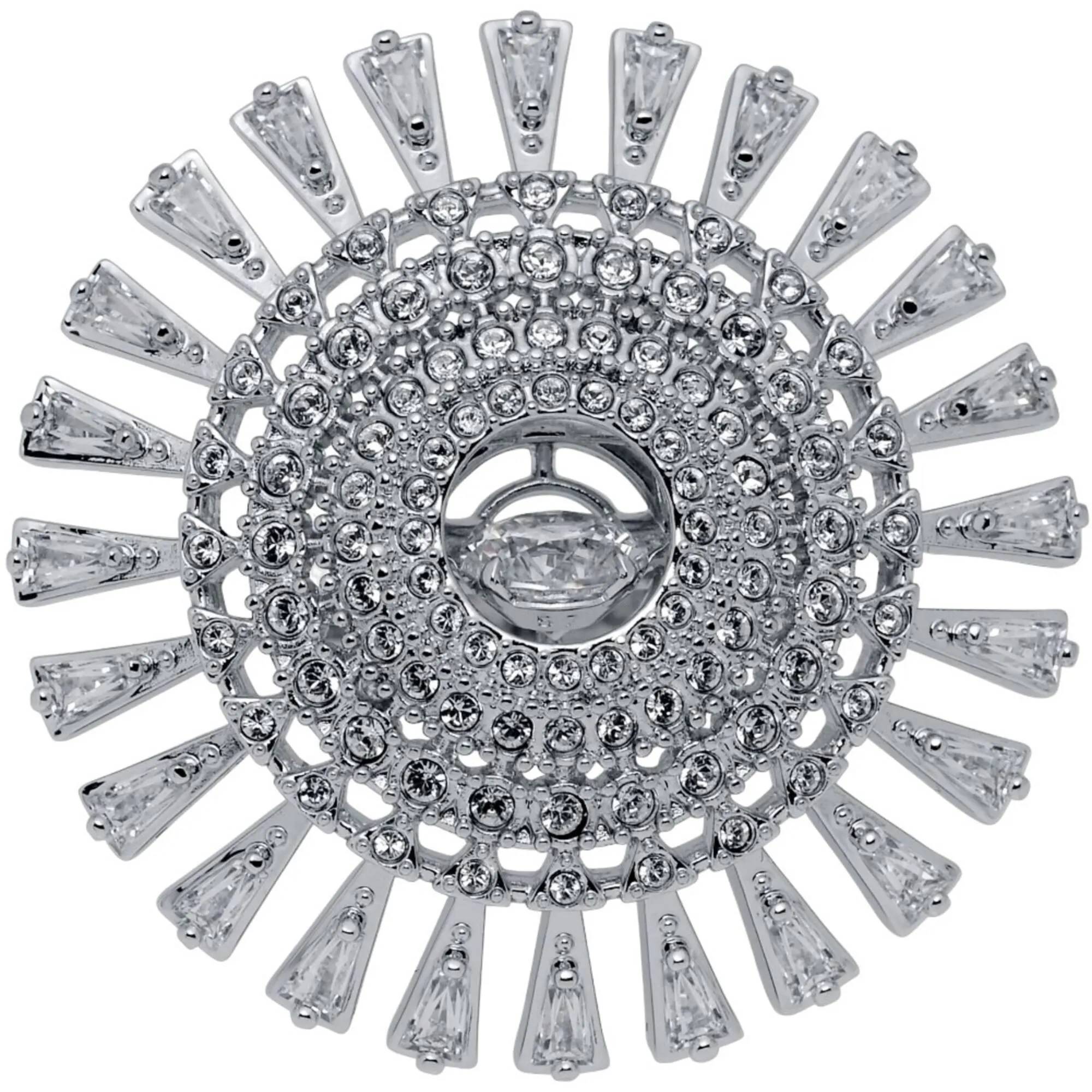 Swarovski Jewelry Swarovski Women's Ring - Sparkling Dance Rhodium Plated Cocktail, Size 5.75 | 5572512
