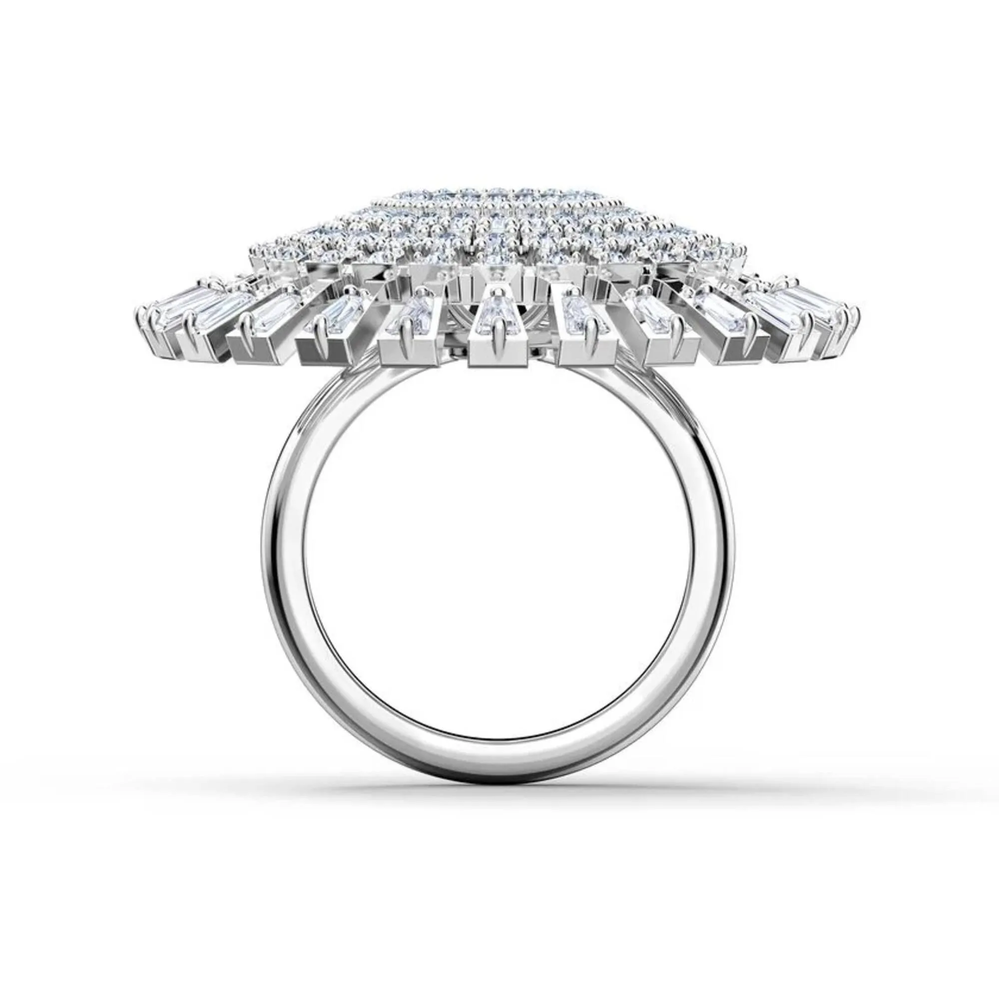 Swarovski Jewelry Swarovski Women's Ring - Sparkling Dance Rhodium Plated Cocktail, Size 6.5 | 5564427
