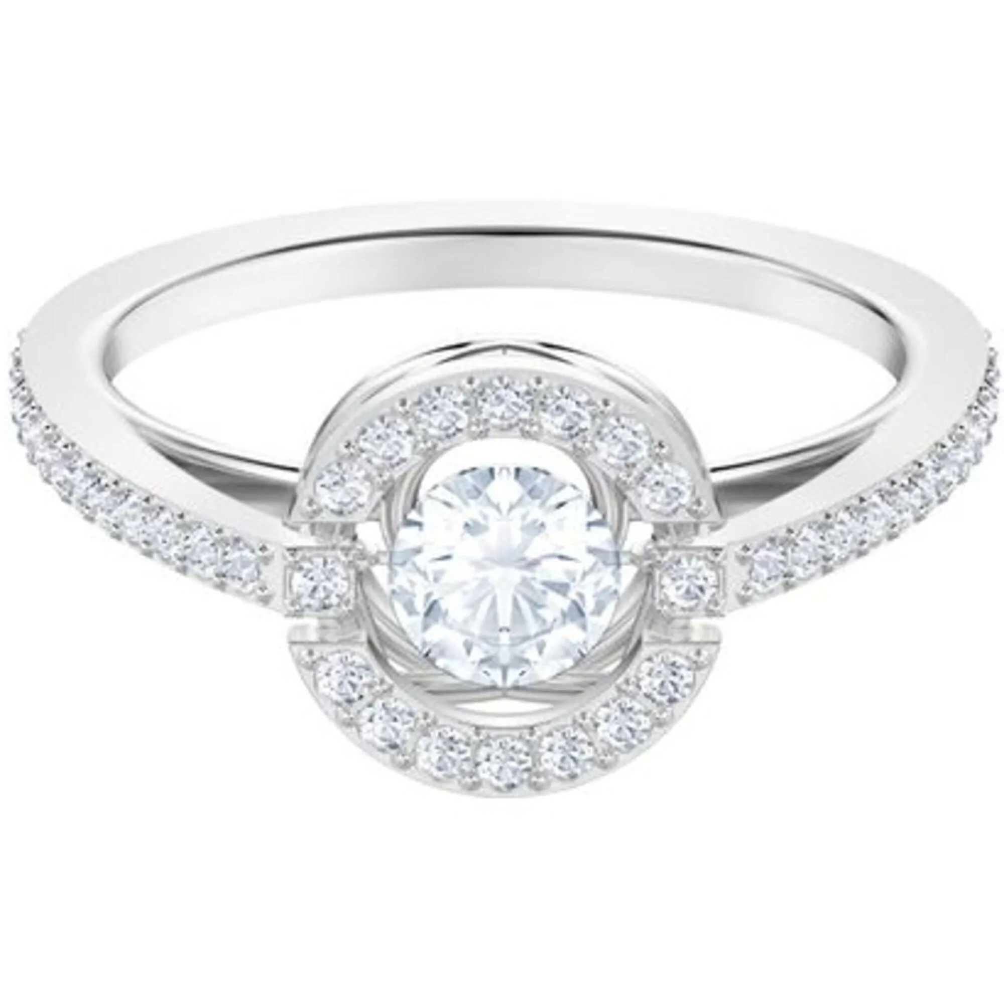 Swarovski Jewelry Swarovski Women's Ring - Sparkling Dance Rhodium Plated White Crystal Pave | 5465280