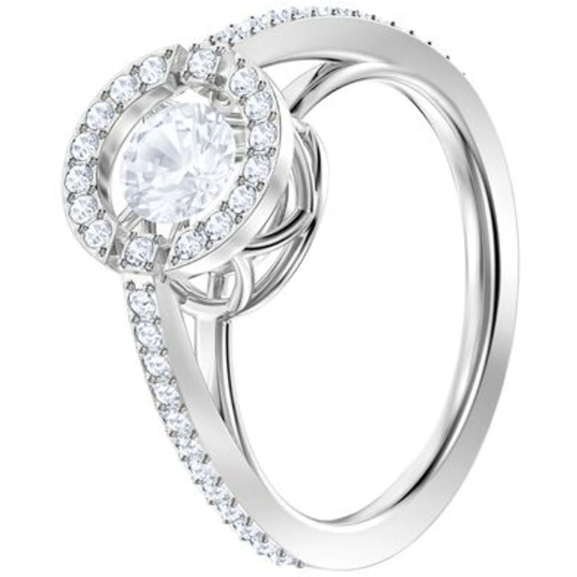 Swarovski Jewelry Swarovski Women's Ring - Sparkling Dance Rhodium Plated White Crystal Pave | 5465280