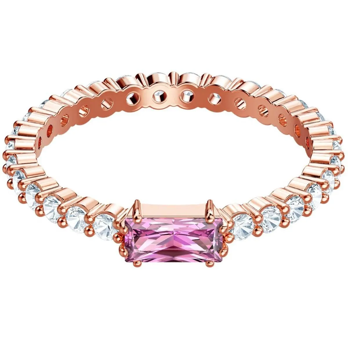 Swarovski Jewelry Swarovski Women's Ring - Vittore Rose Gold Plated with Pink Crystal, Size 12 | 5441201