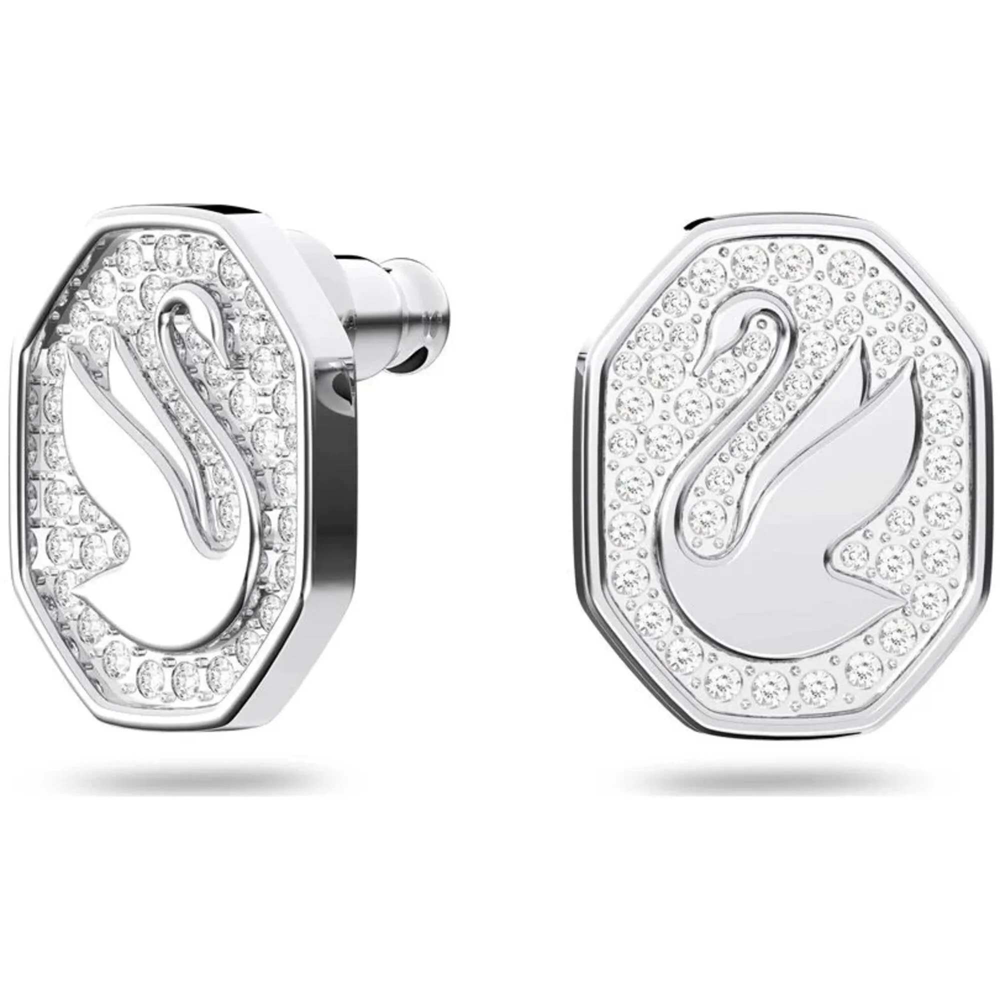 Swarovski Jewelry Swarovski Women's Stud Earrings - Signum Swan Rhodium Plated White Crystal | 5621097