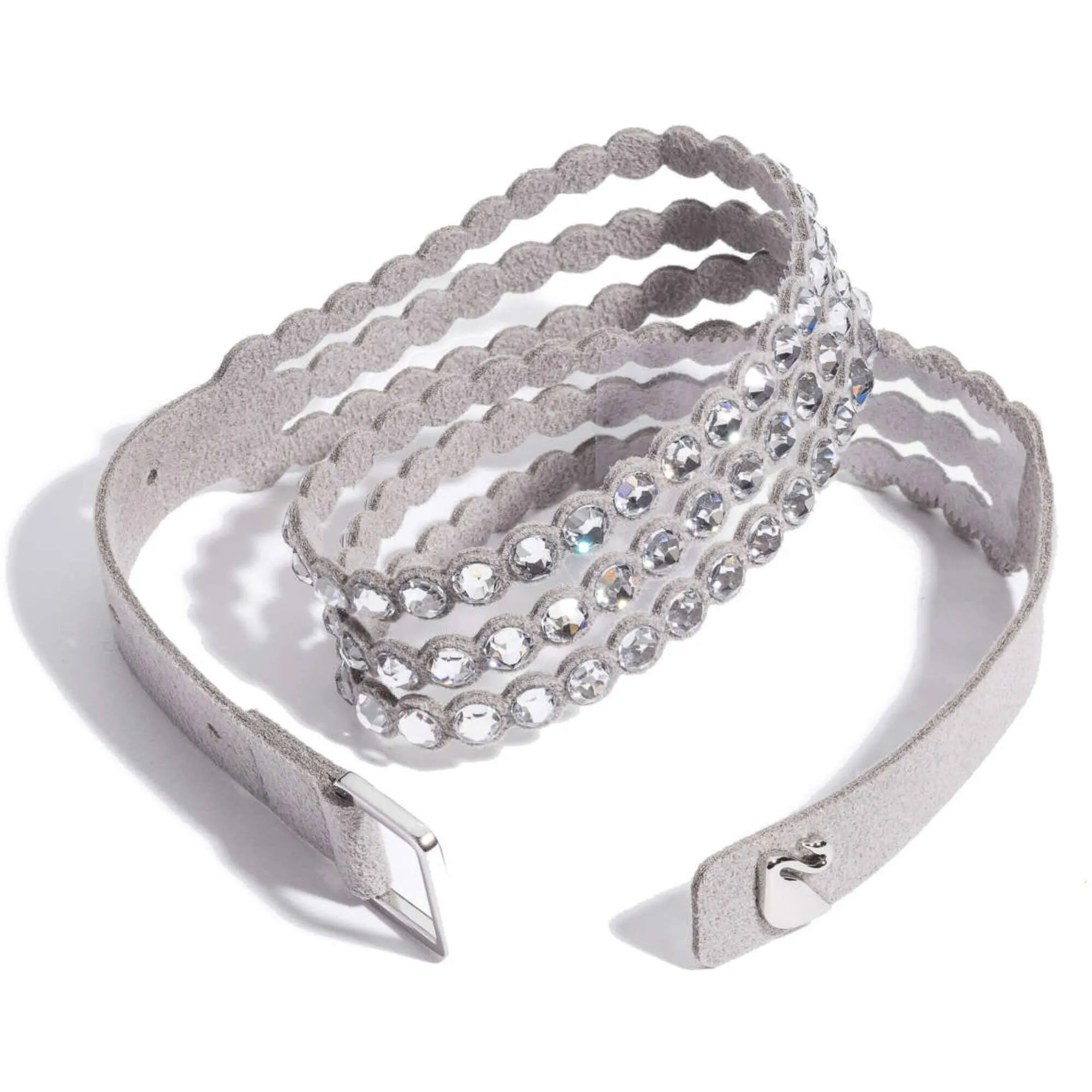 Swarovski Jewelry Swarovski Women's Wrap Bracelet - Power Slake Light Grey Alcantra Fabric | 5515991