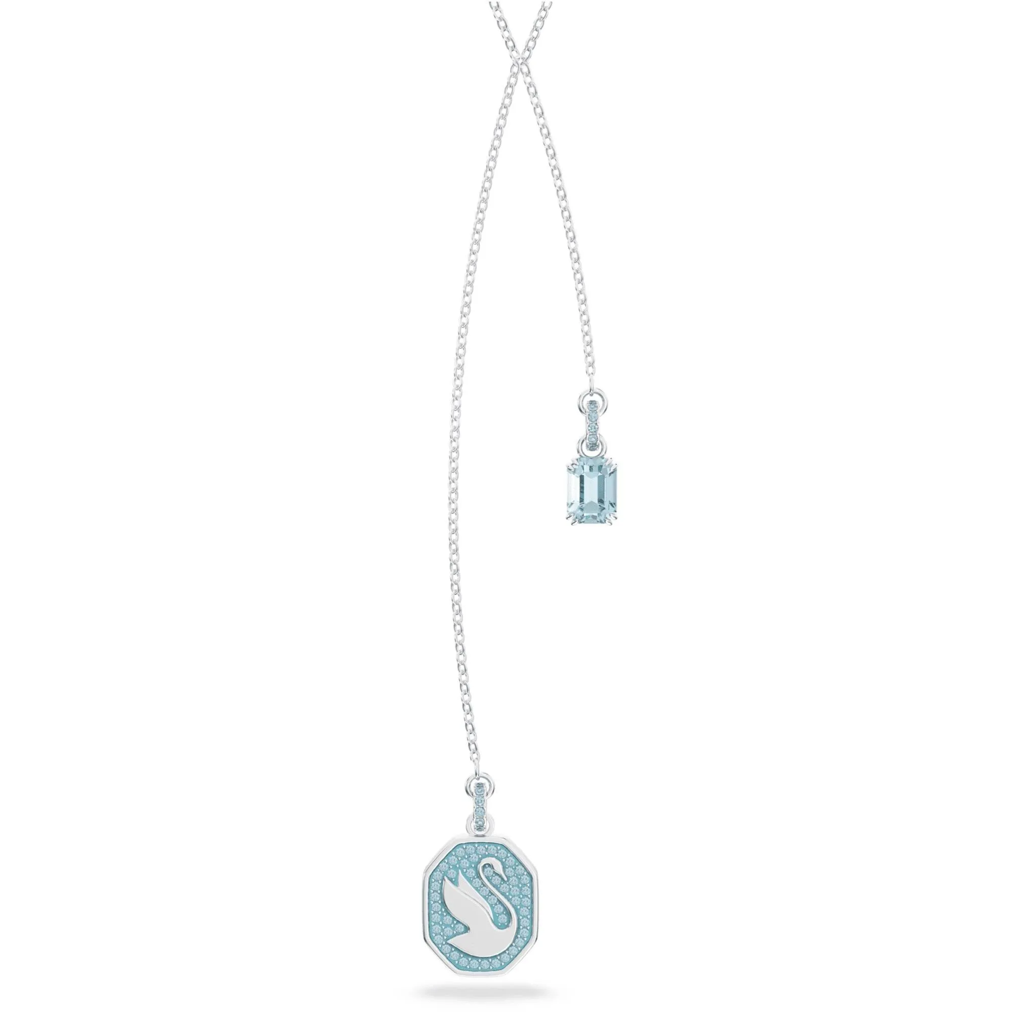 Swarovski Jewelry Swarovski Women's Y Necklace - Signum Swan Rhodium Plated Blue Crystal | 5628544