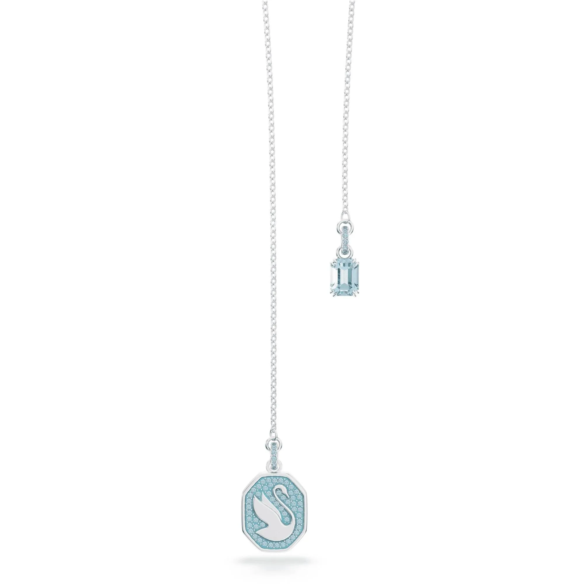 Swarovski Jewelry Swarovski Women's Y Necklace - Signum Swan Rhodium Plated Blue Crystal | 5628544