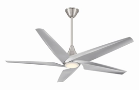 Switch 60"Ceiling Fan Brushed Nickel W/ Silver versatile medium fans for any space