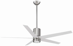Symbio 56"Ceiling Fan Brushed Nickel/White quiet medium fans for living room use