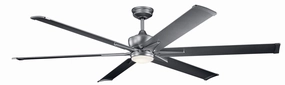 Szeplo Patio 80"Ceiling Fan Weathered Steel Powder Coat large electric fans for spacious rooms