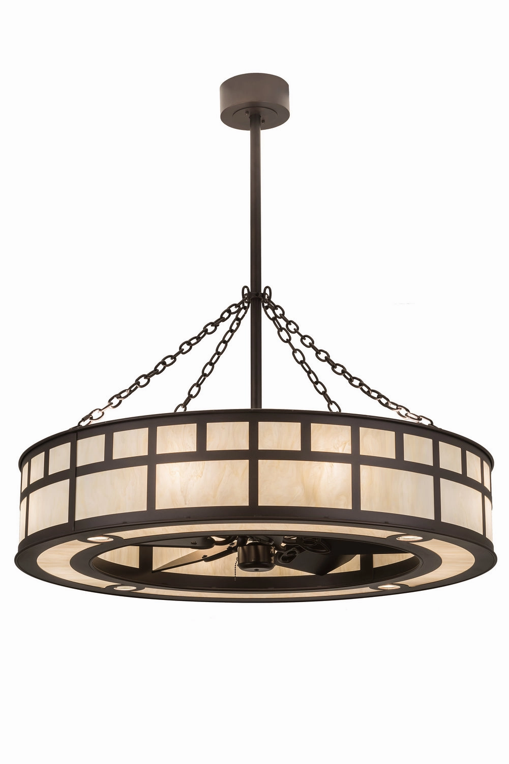 T" Mission" Chandel-Air decorative fandeliers with lights