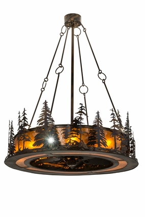 Tall Pines 12 Light Chandel-Air oscillating medium fans with strong airflow