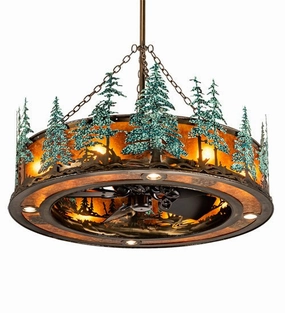 Tall Pines 12 Light Chandel-Air compact small fans for bedrooms