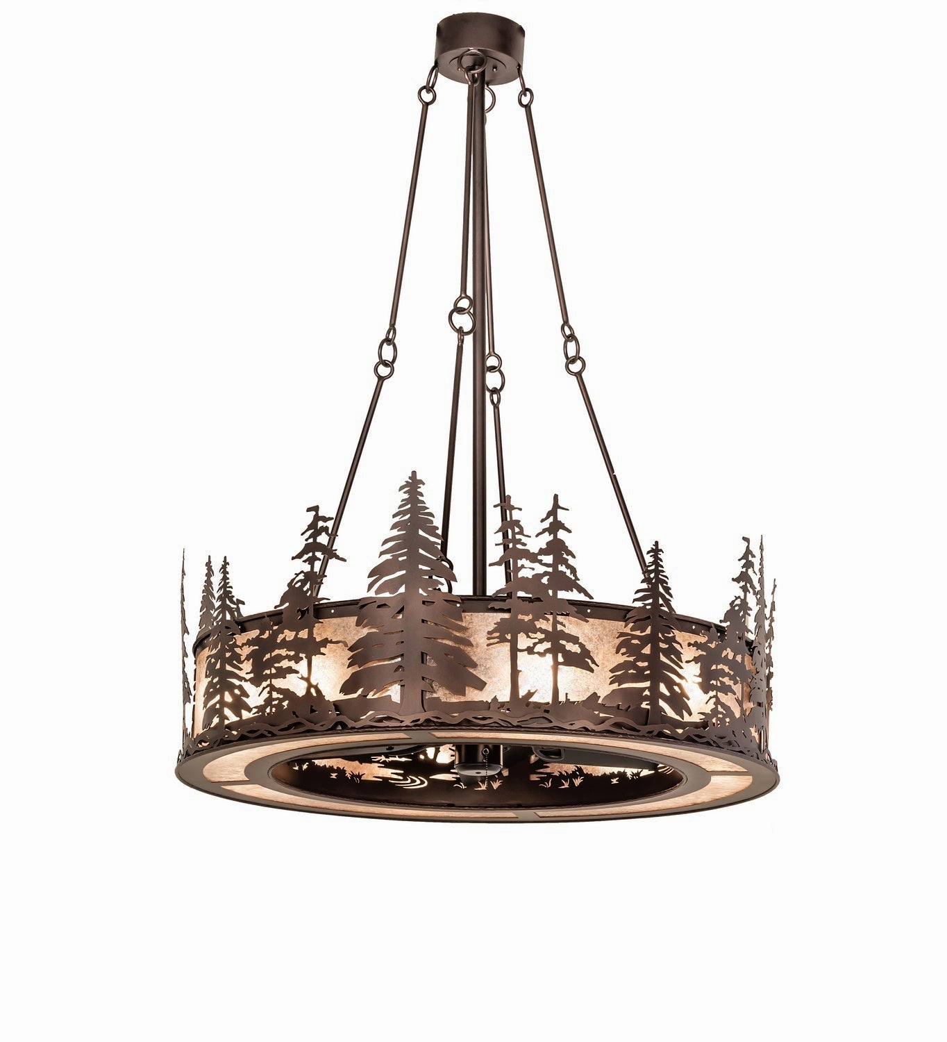 Tall Pines Eight Light Chandel-Air decorative fandeliers with lights