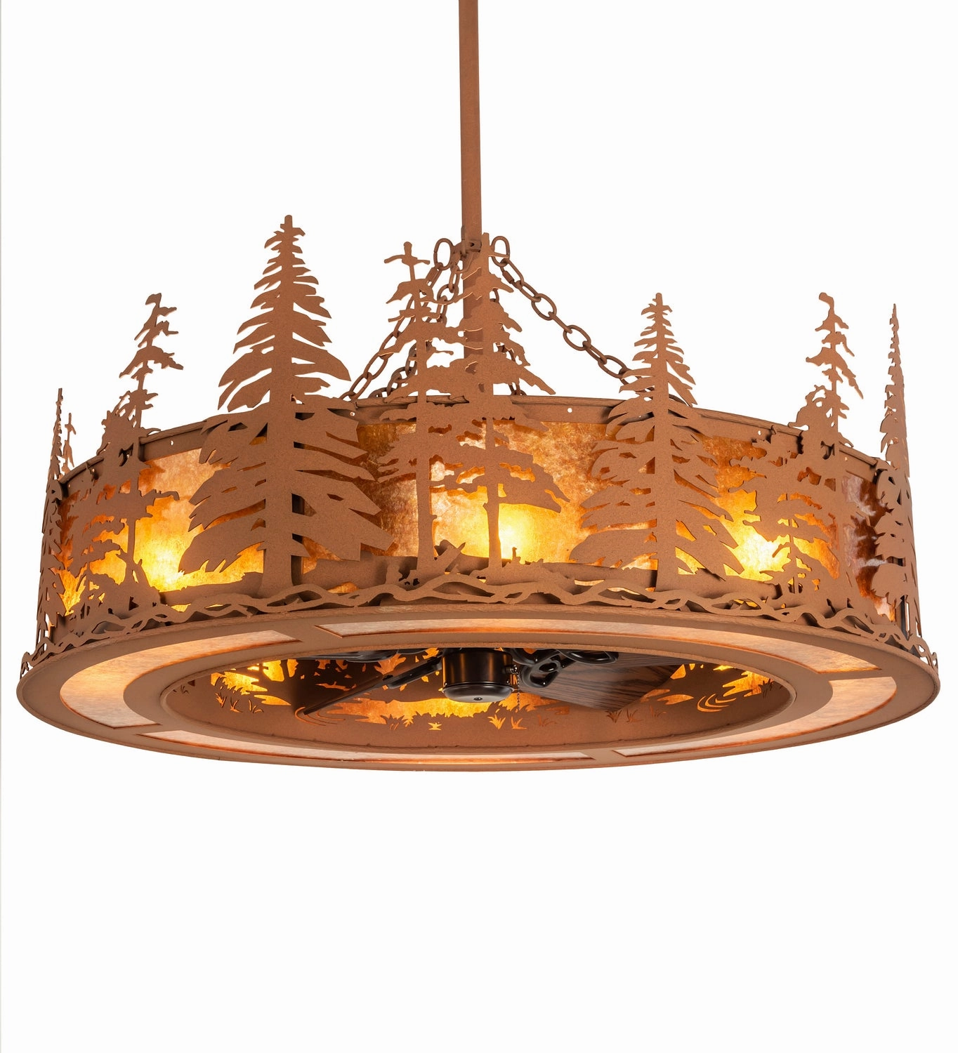 Tall Pines Eight Light Chandel-Air decorative fandeliers with lights