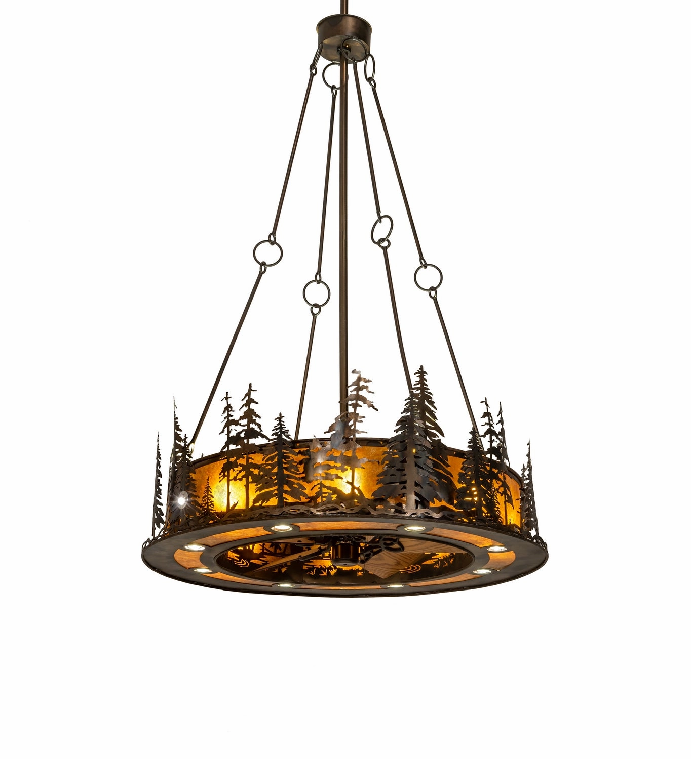 Tall Pines Eight Light Chandel-Air decorative fandeliers with lights