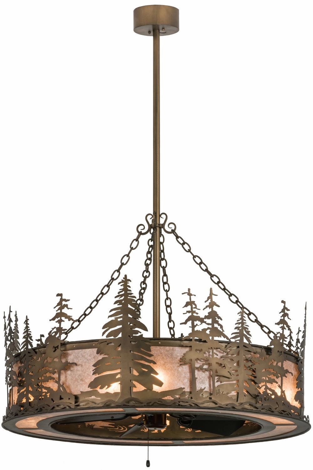 Tall Pines Eight Light Chandel-Air quiet small fans for desk or nightstand