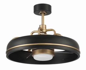 Taylor 20"Ceiling Fan Flat Black/Satin Brass decorative fandeliers with lights