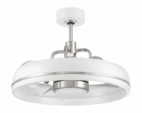 Taylor 20"Ceiling Fan White/Polished Nickel decorative fandeliers with lights