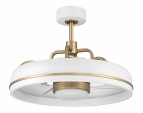 Taylor 20"Ceiling Fan White/Satin Brass decorative fandeliers with lights