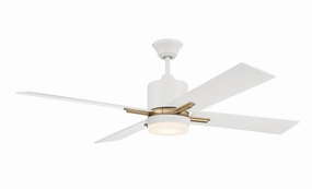 Teana 52"Ceiling Fan White/Satin Brass stylish medium fans for contemporary homes