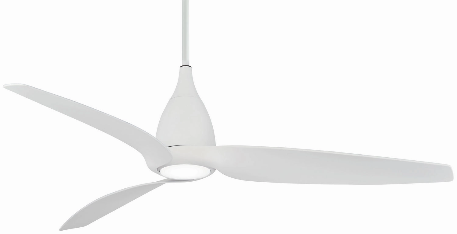 Tear 60" Ceiling Fan in Flat White low-noise indoor fans for peaceful settings