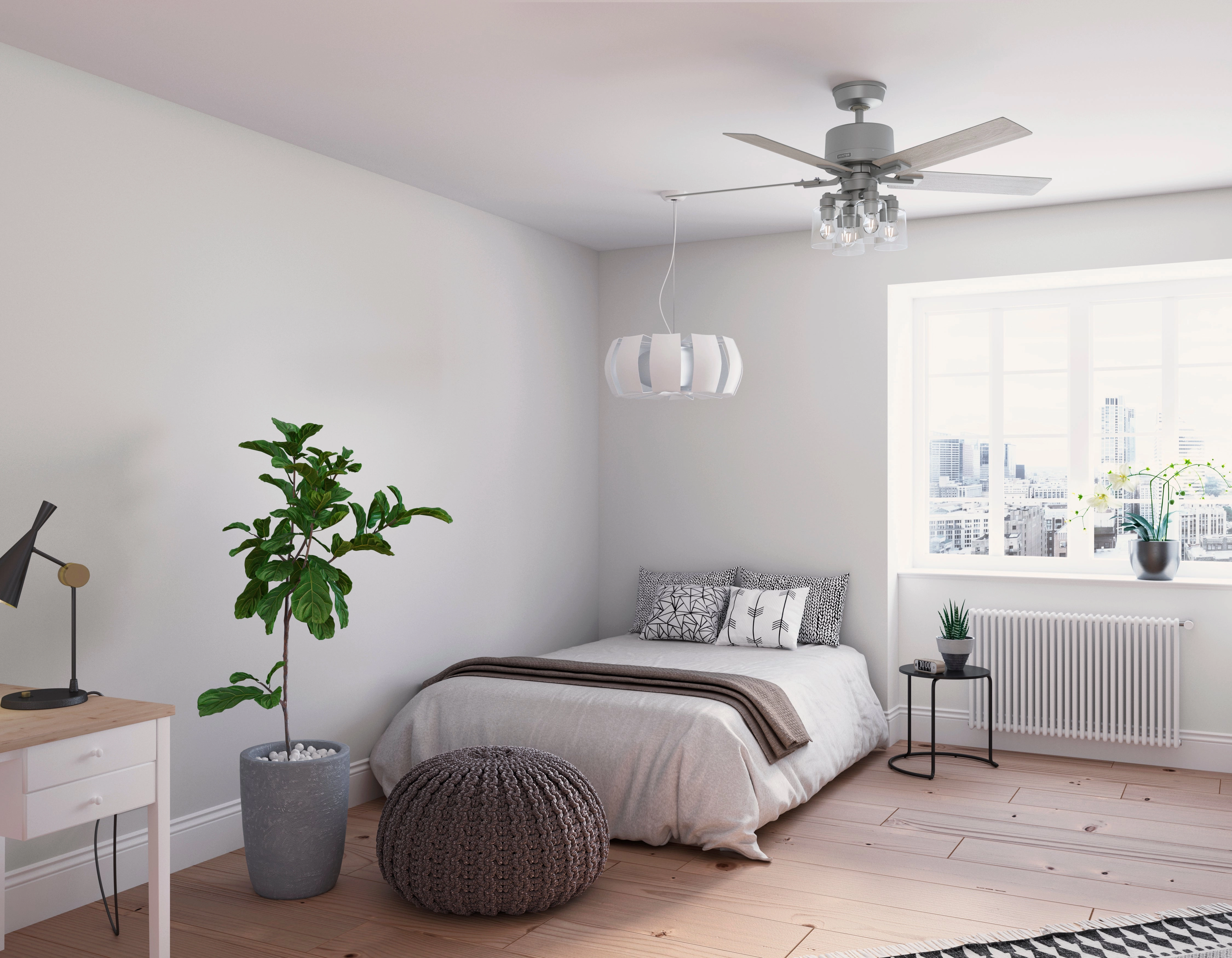 Techne 52"Ceiling Fan Matte Silver