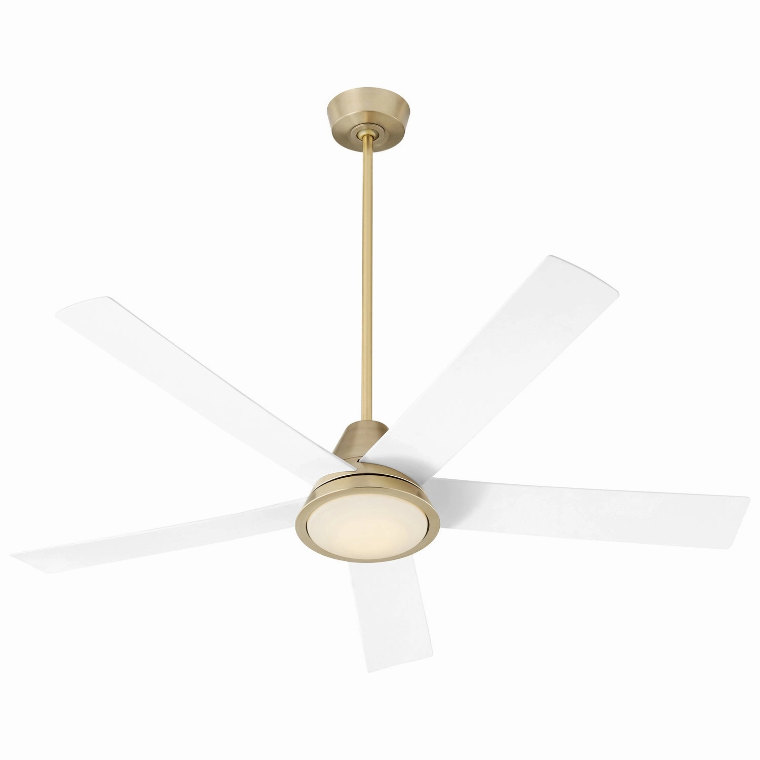 Temple 56"Ceiling Fan Aged Brass W/ White Blades