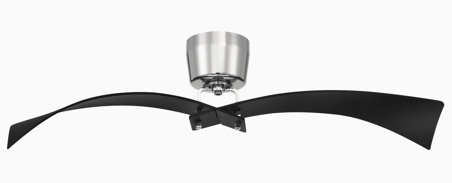 Tern 52"Ceiling Fan Flat Black / Polished Nickel quiet medium fans for living room use