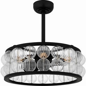 Terrarock Four Light Fan Light Matte Black decorative fandeliers with lights