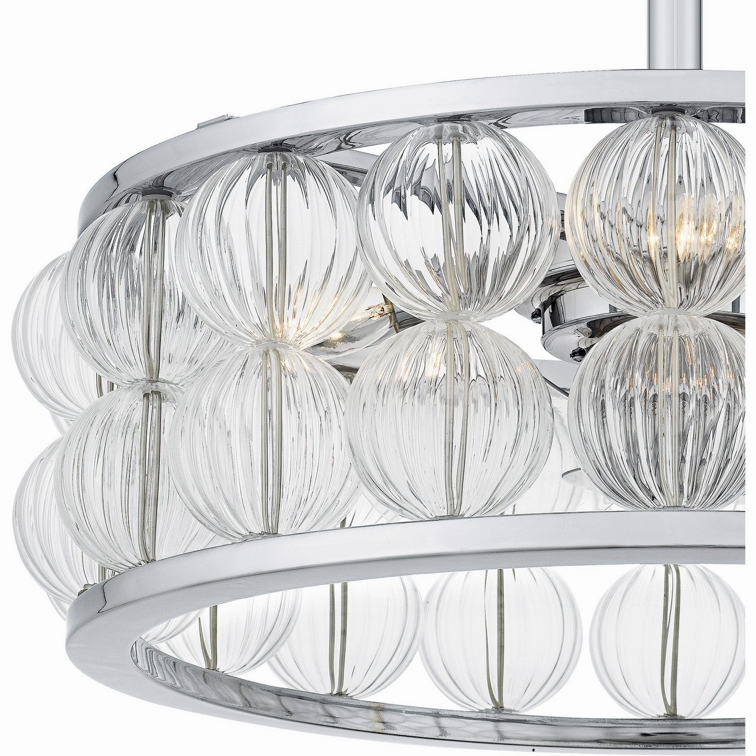 Terrarock Four Light Fan Light Polished Chrome
