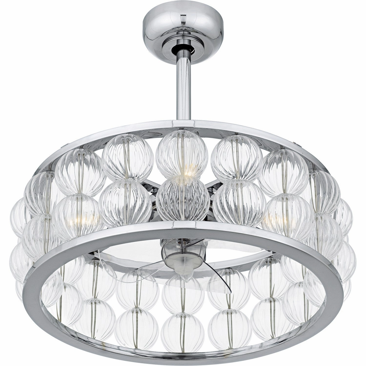 Terrarock Four Light Fan Light Polished Chrome