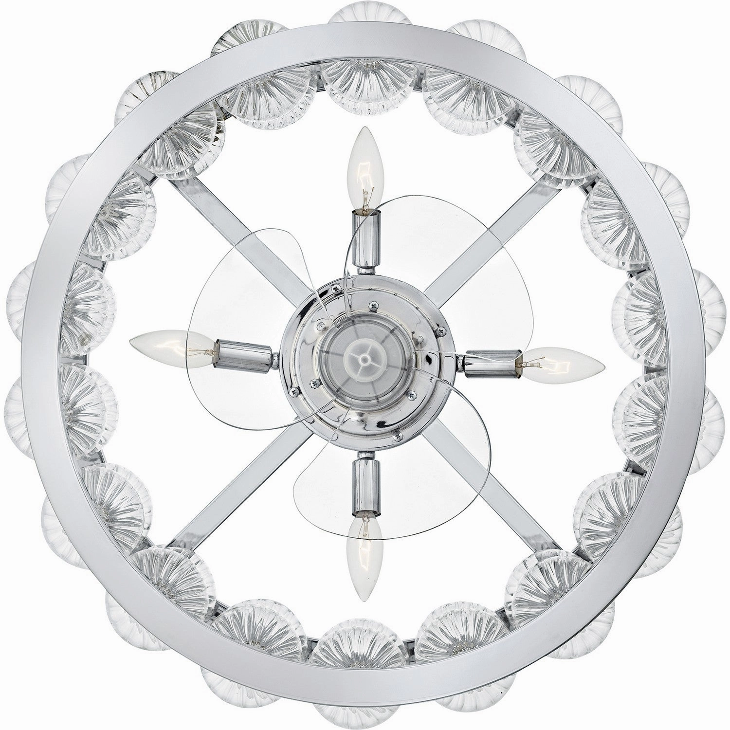 Terrarock Four Light Fan Light Polished Chrome