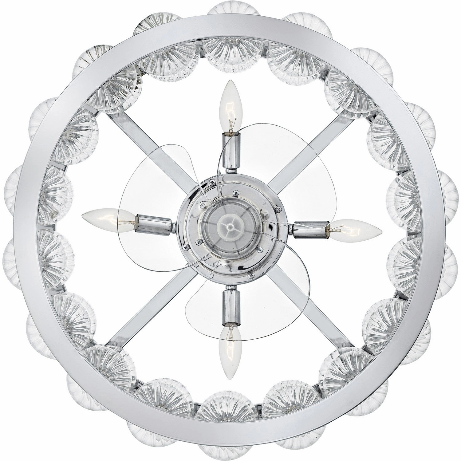 Terrarock Four Light Fan Light Polished Chrome
