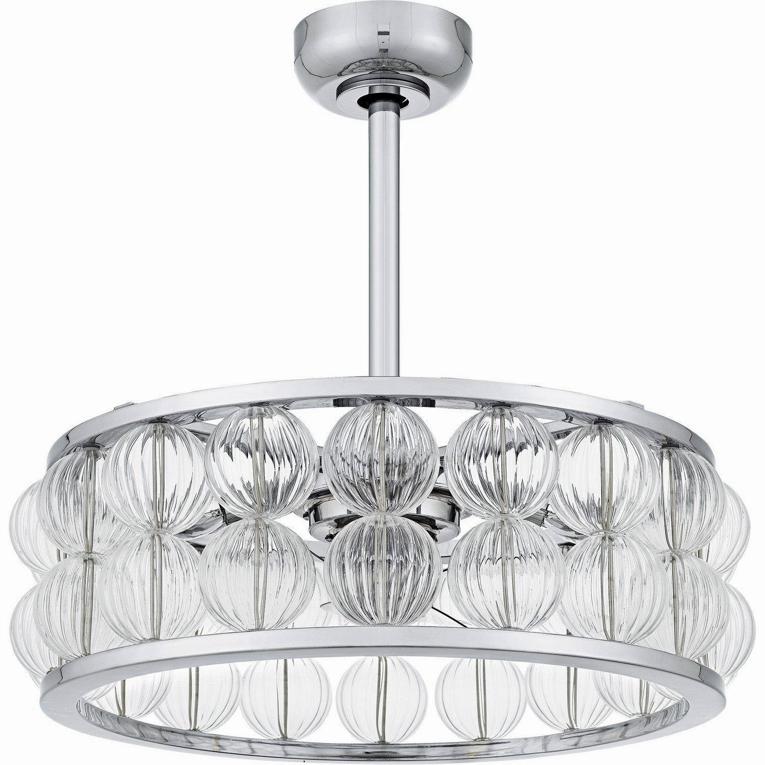 Terrarock Four Light Fan Light Polished Chrome