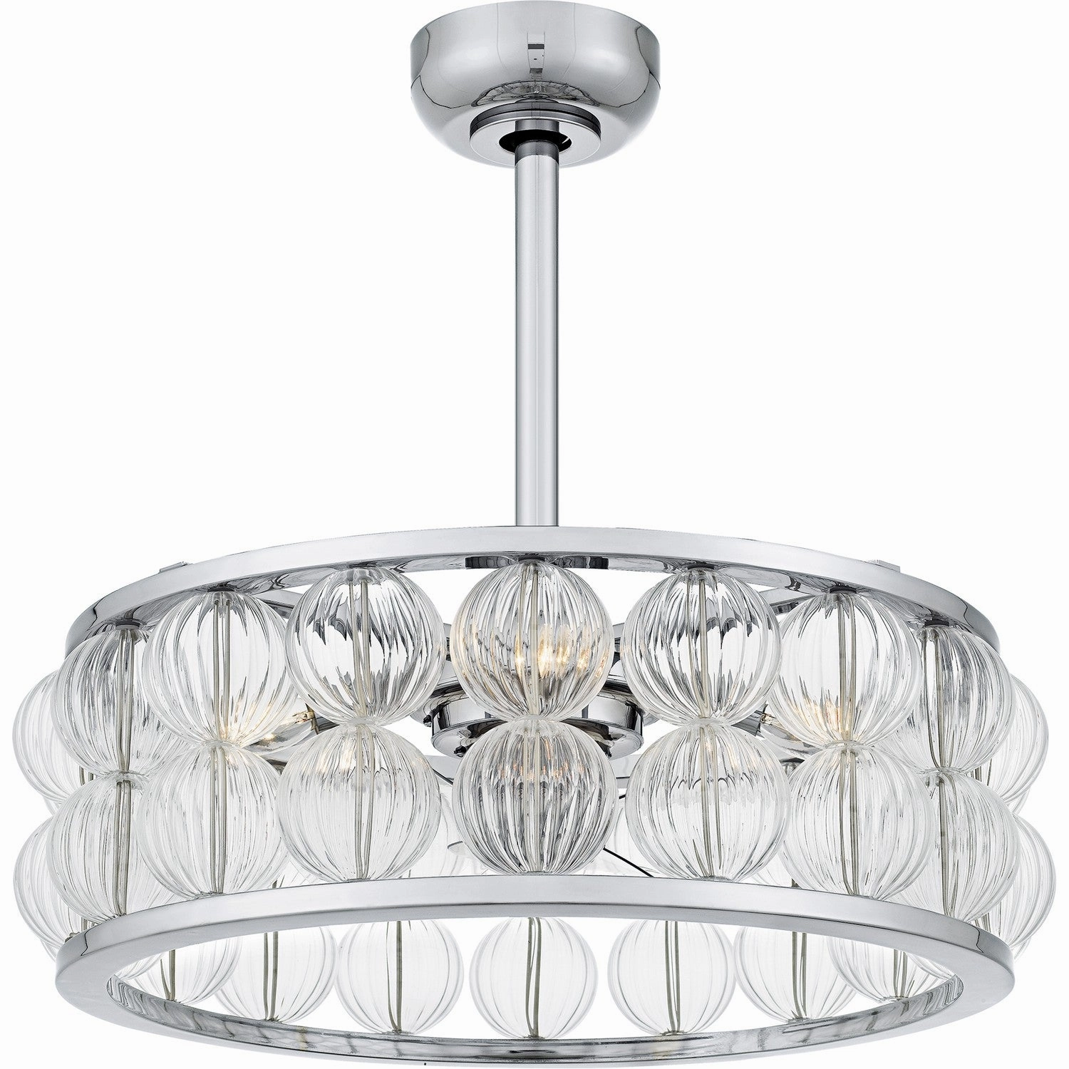 Terrarock Four Light Fan Light Polished Chrome decorative fandeliers with lights