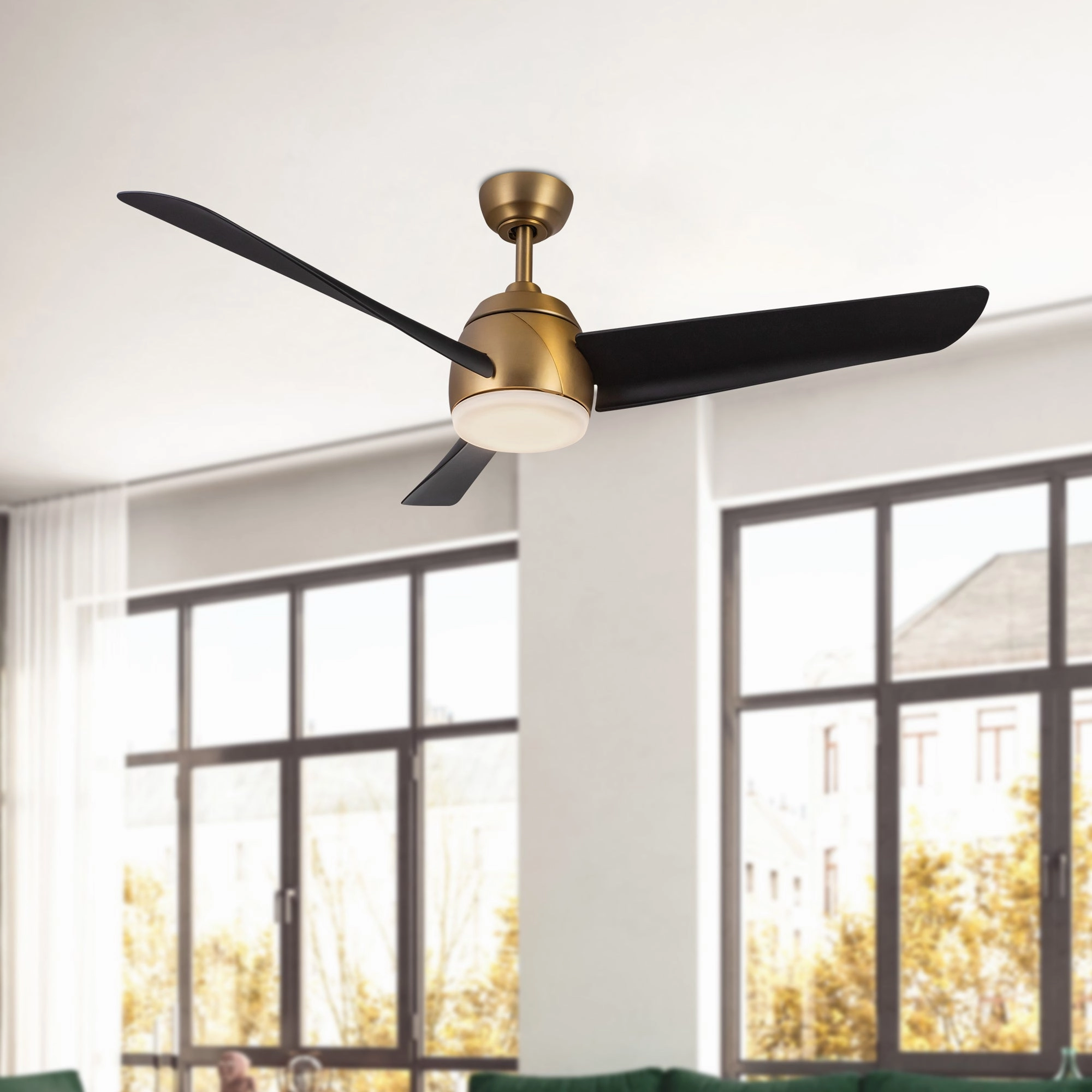 Thalia 54"Ceiling Fan Brushed Gold/Matte Black