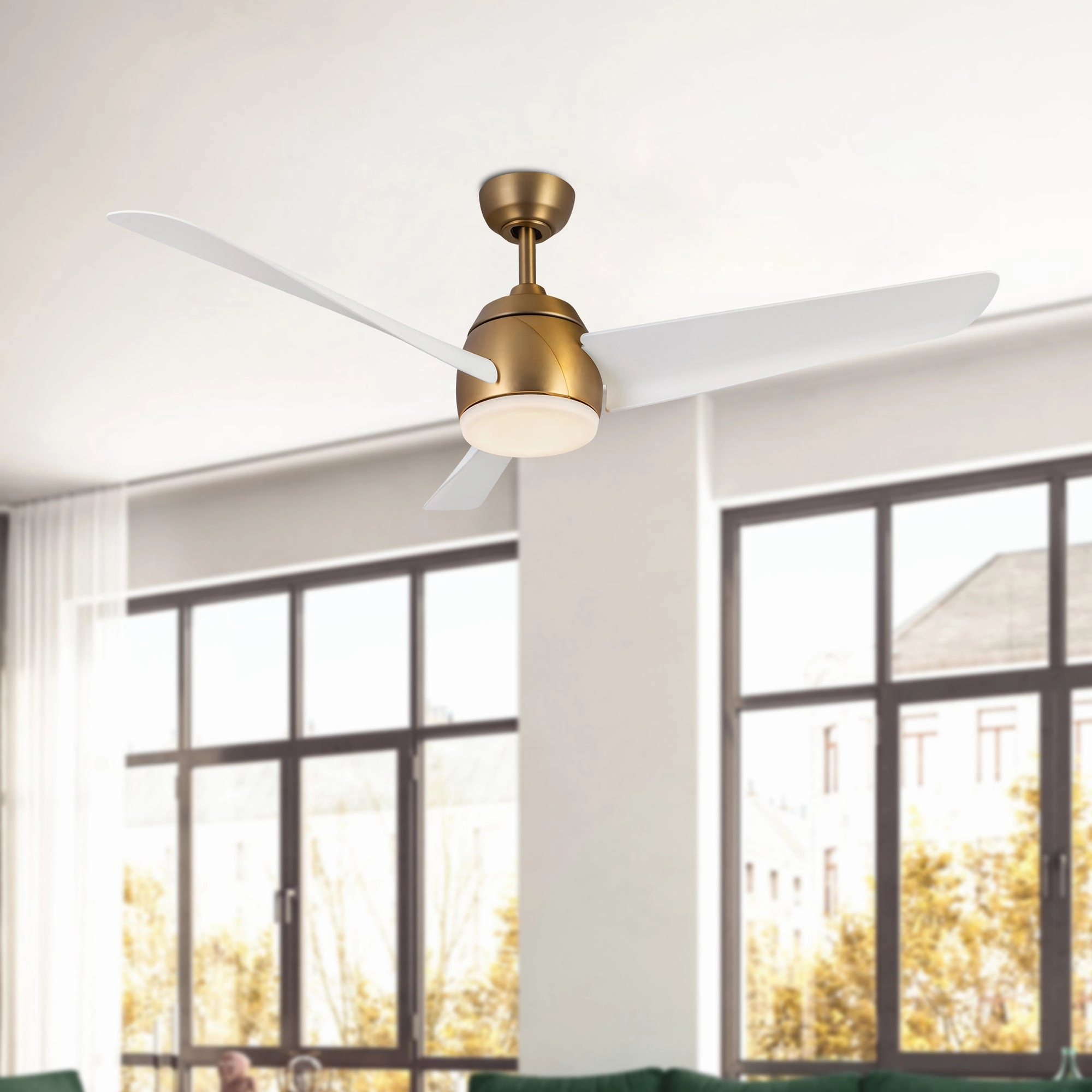 Thalia 54"Ceiling Fan Brushed Gold/Matte White