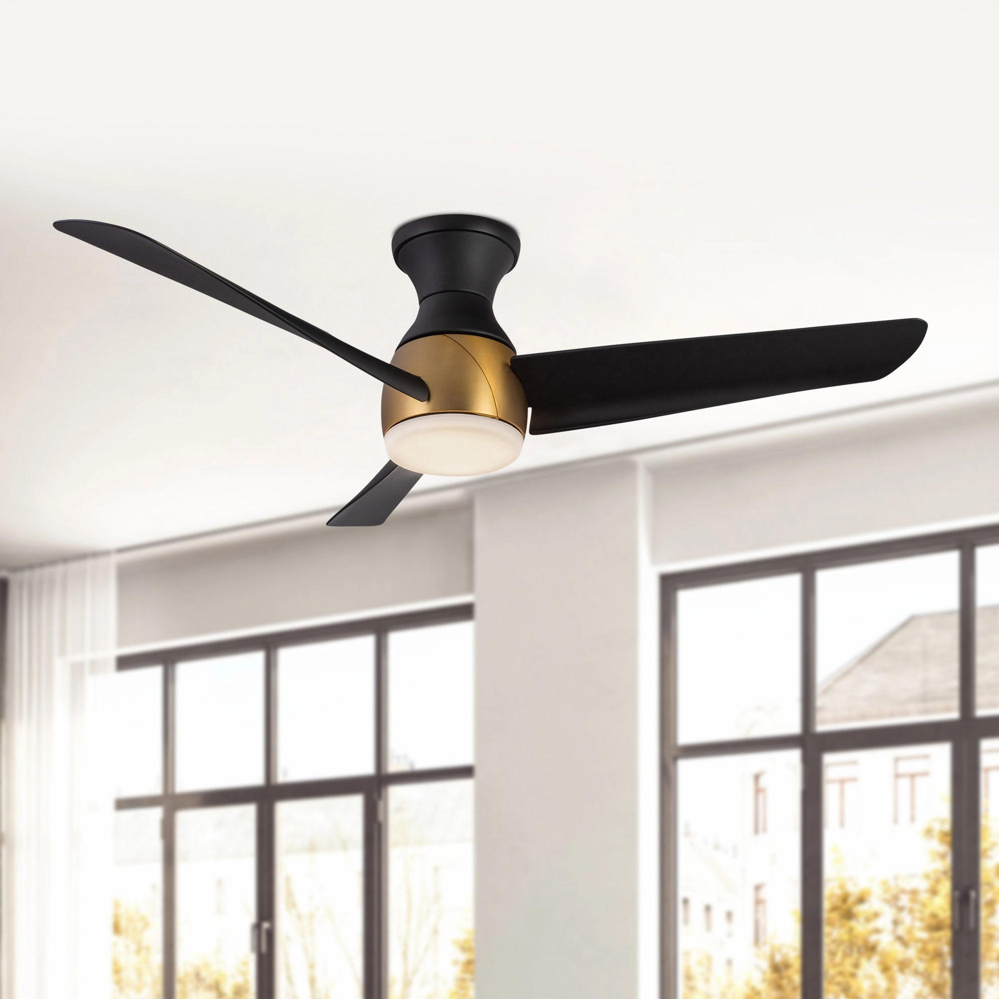 Thalia 54"Hugger Fan Brushed Gold/Matte Black
