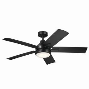Tide 52"Ceiling Fan Satin Black quiet medium fans for living room use