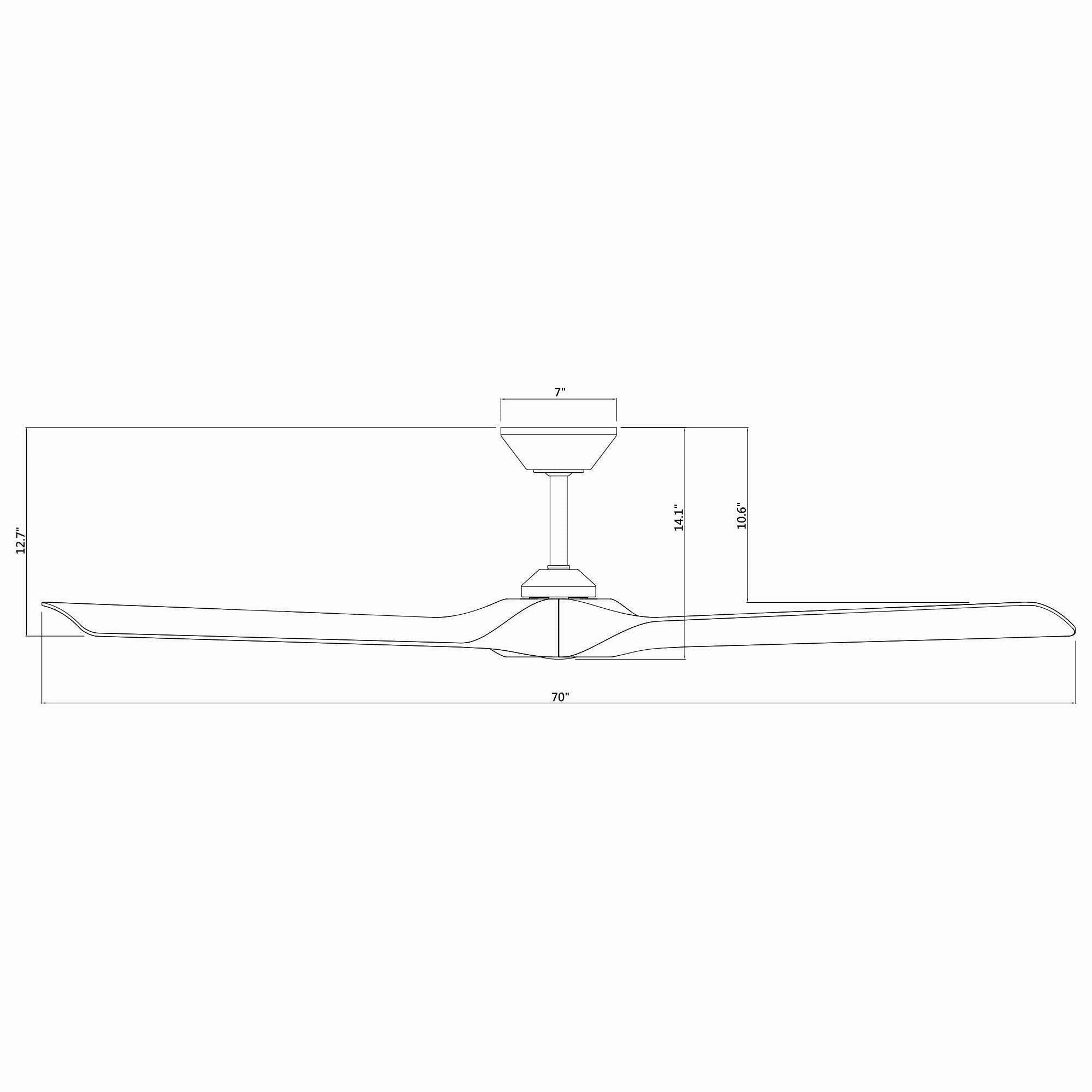 Torque Indoor/Outdoor 3-Blade 70" Smart Ceiling Fan with Remote Control