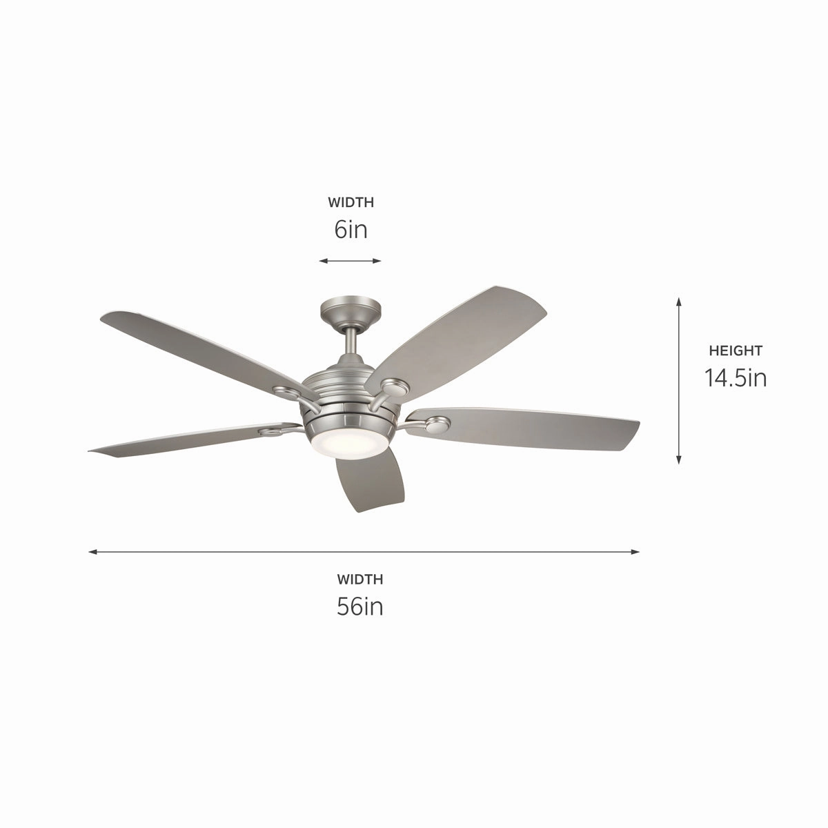 Tranquil 56"Ceiling Fan Brushed Nickel