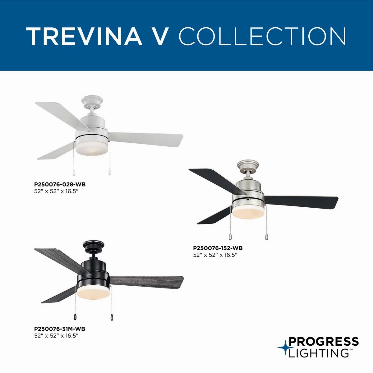 Trevina V 52"Ceiling Fan Matte Black