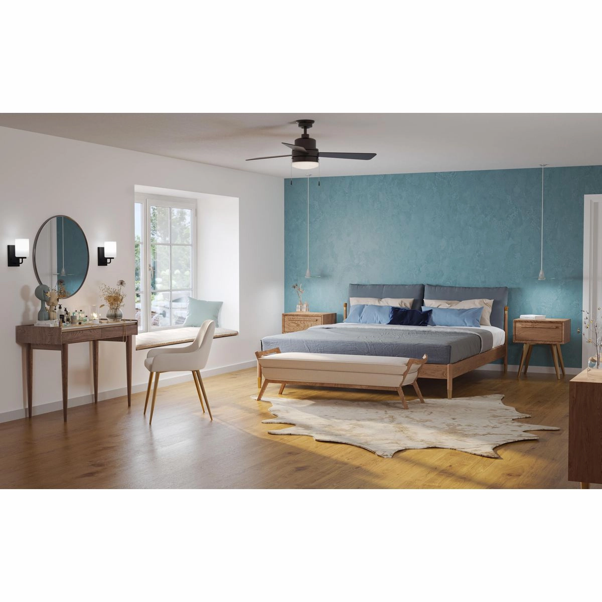 Trevina V 52"Ceiling Fan Matte Black