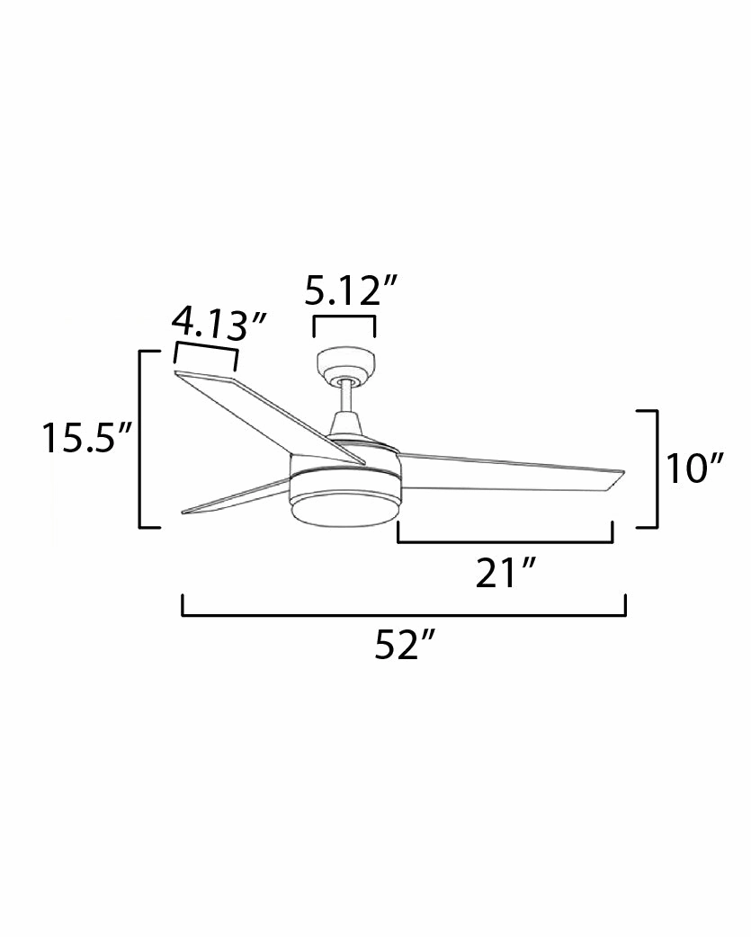 Trio 52"Ceiling Fan Black