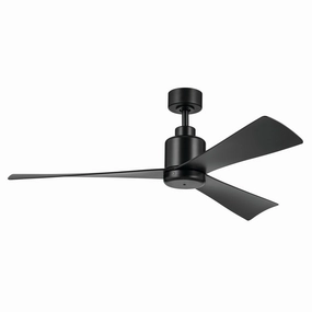TRUE 52"Ceiling Fan Satin Black home cooling fans in medium size