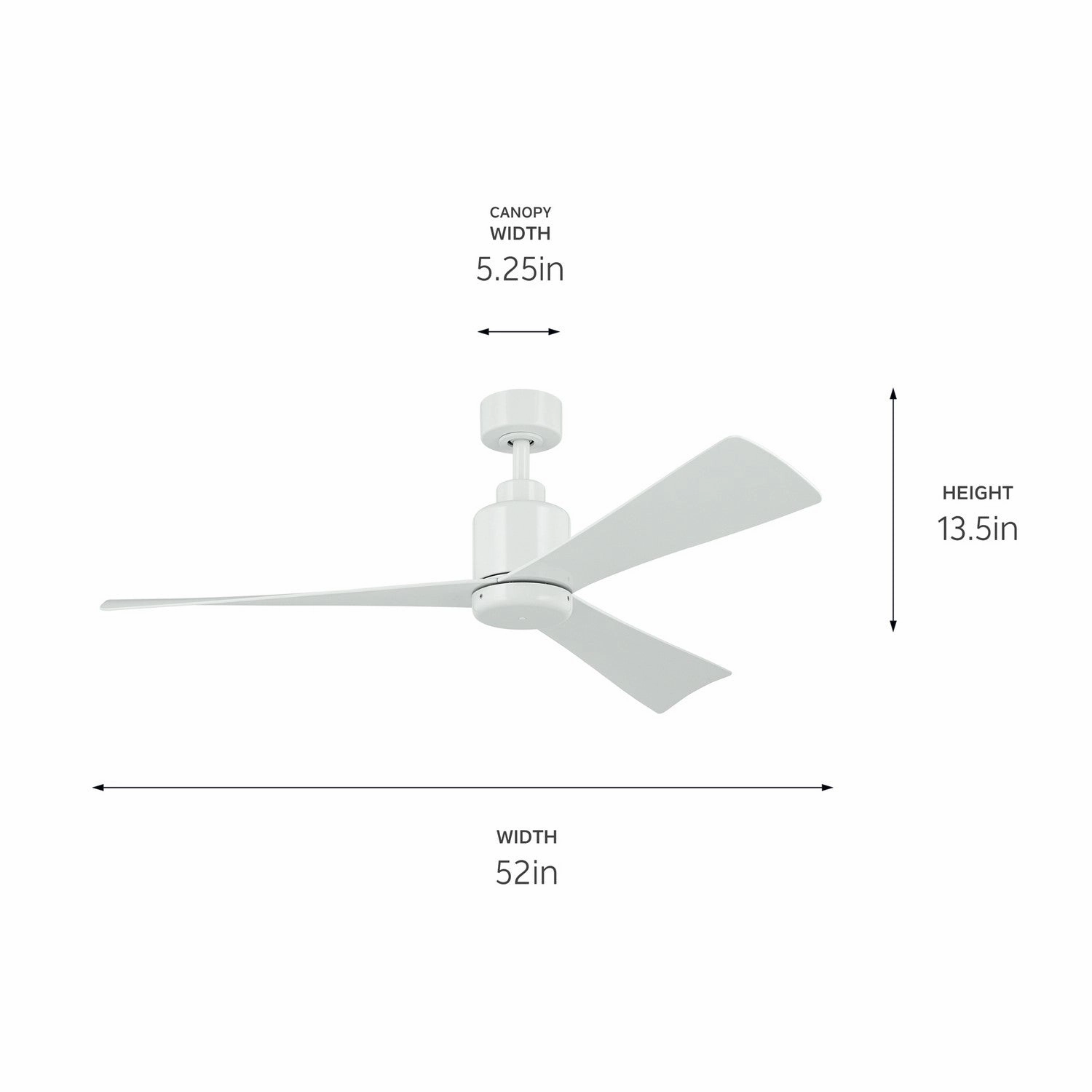 TRUE 52"Ceiling Fan White