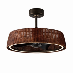 Tulum LED Fandelight Dark Bronze decorative fandeliers with lights