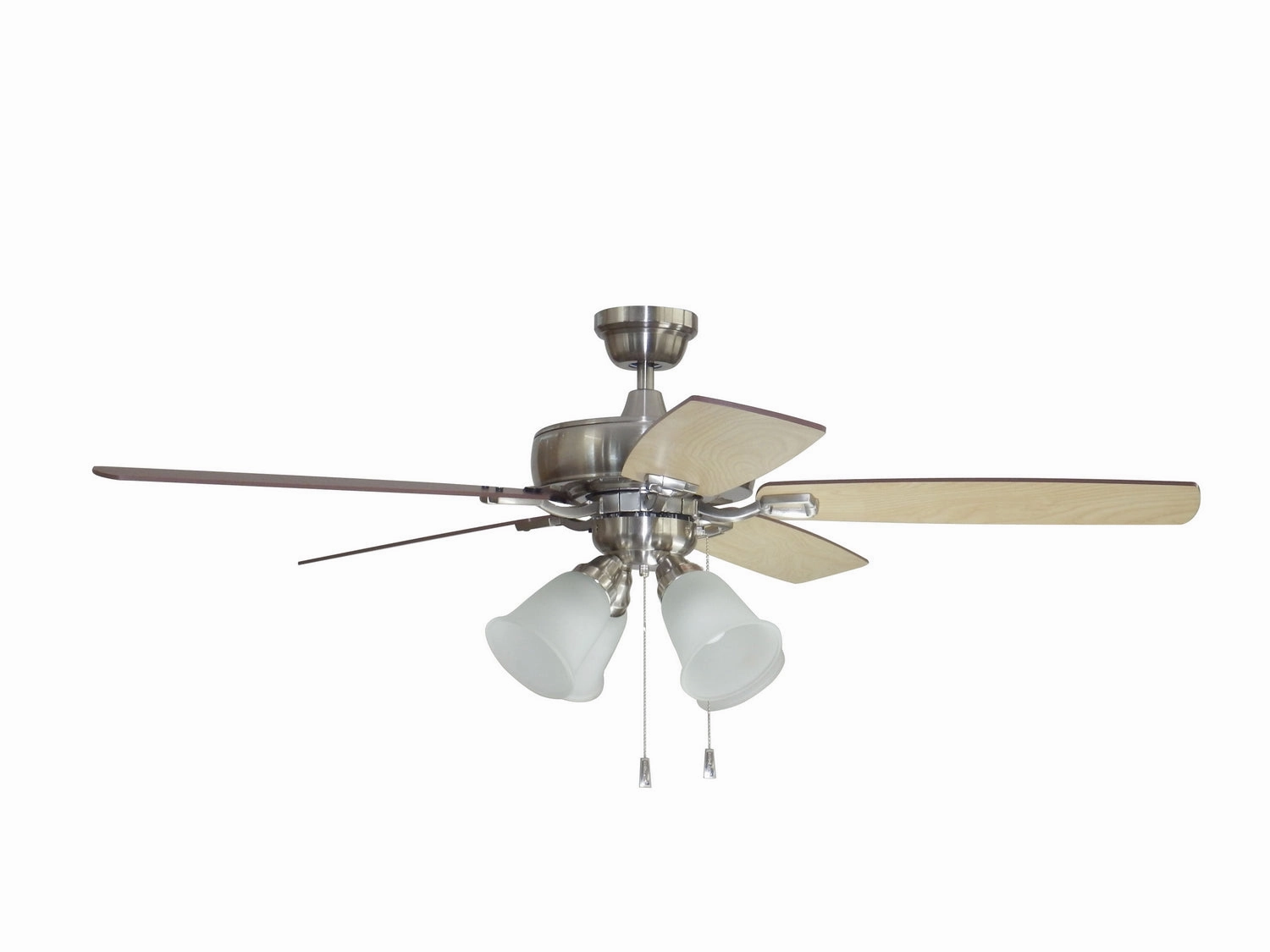 Twist N Click 4 Light 52"Ceiling Fan Brushed Polished Nickel