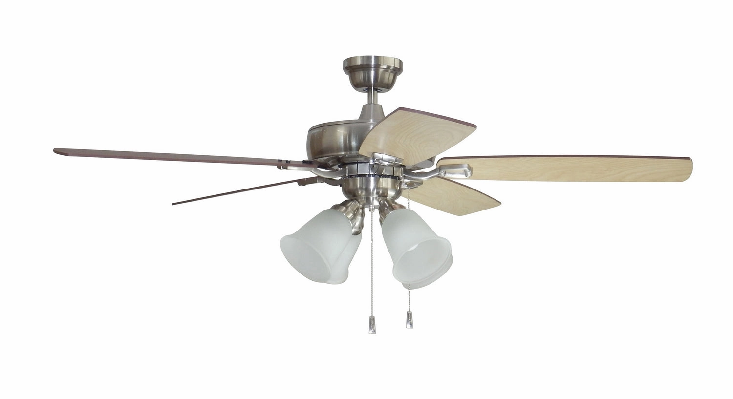 Twist N Click 4 Light 52"Ceiling Fan Brushed Polished Nickel