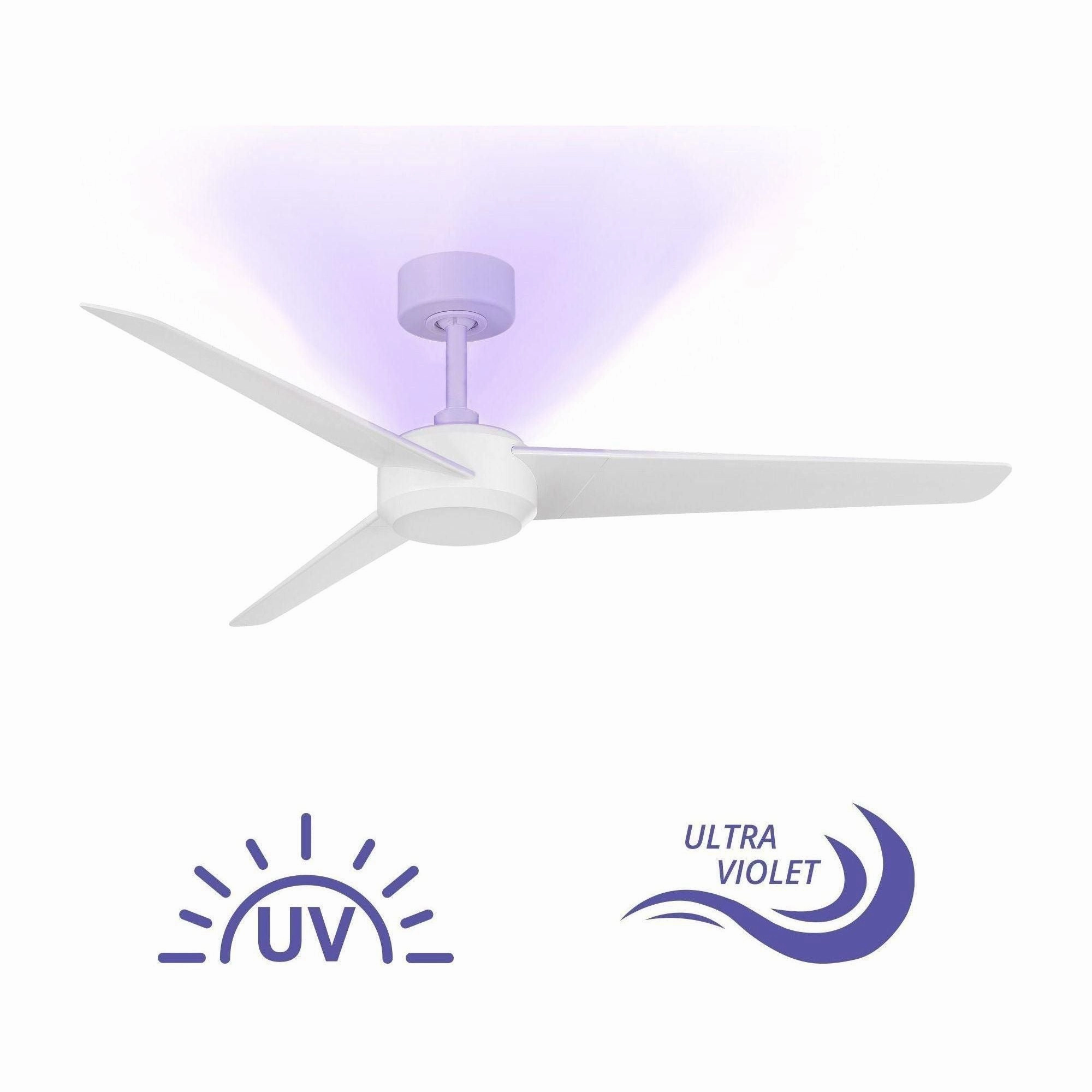 Ultra Indoor/Outdoor 3-Blade 54" Smart Ceiling Fan with Blue UV-LED Light Kit and Remote Control